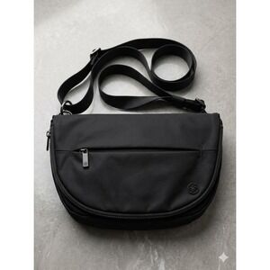 Gaiam Crossbody Shoulder Bag Black Zip Closure Women Classic Solid
